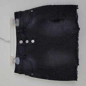 Justice Distressed Raw Edge Black Jean Skorts 12